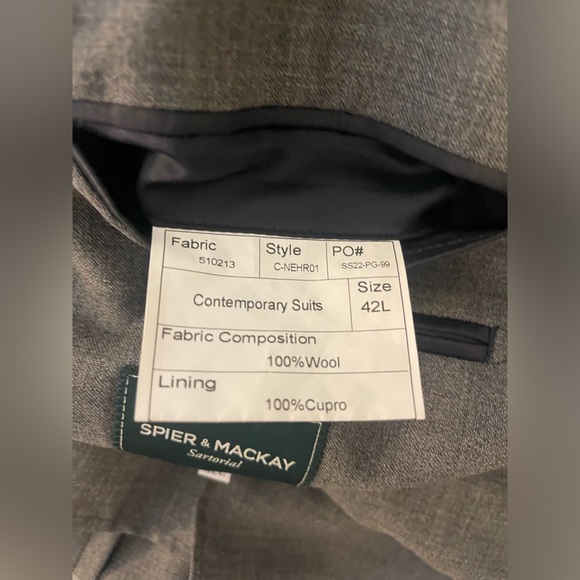 Grey Neo Cut Spier Mackay Suit 42L - Picture 6 of 13